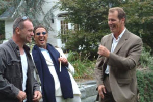 Jon with co-stars Ed Cuffe and Ricky Aiello in a candid classic moment on the set of The Gentleman, October 2007.