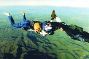 Jon skydiving in Lake Otay Desert - Winter 1995