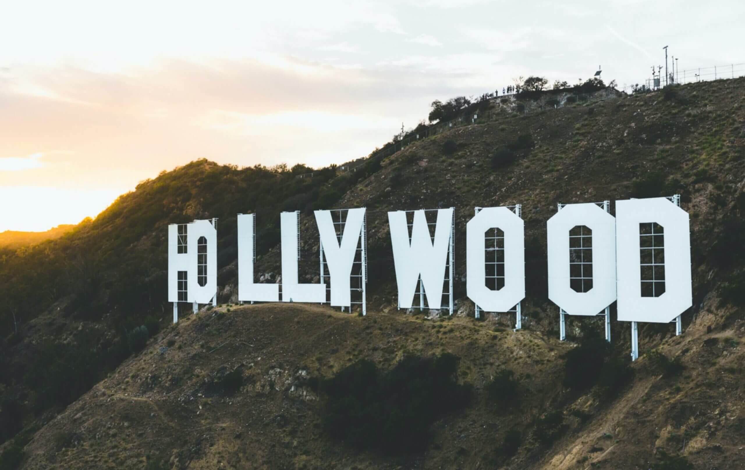 Hollywood Sign close up on mountainside LA, CA